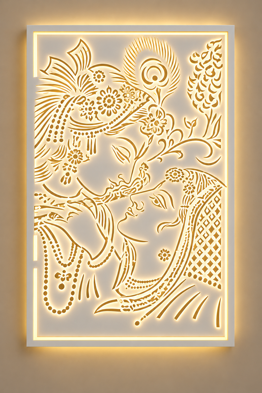 Diwali Special Radha Krishna LED Wall Art ✨
