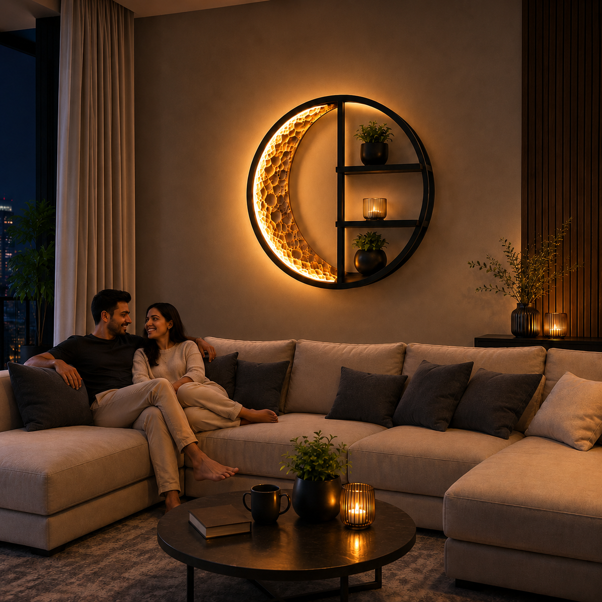 Crescent Moon Wall Shelf