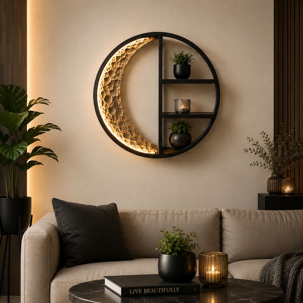 Crescent Moon Wall Shelf