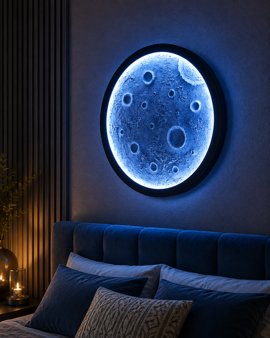 Realistic 3D Moon Glow wall art