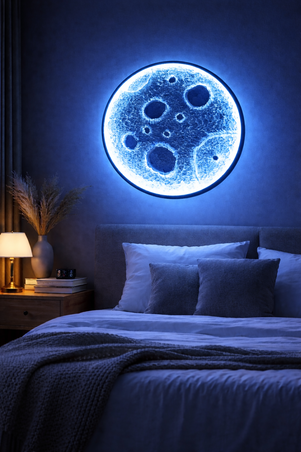 Realistic 3D Moon Glow wall art