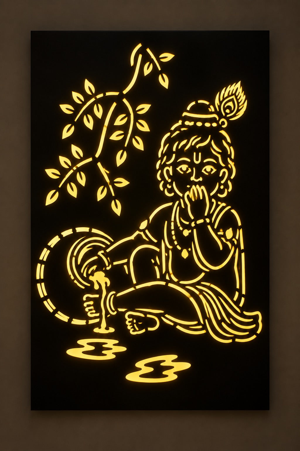 Bal Krishna LED Wall Art – Divine Kanha Backlit Wall Panel